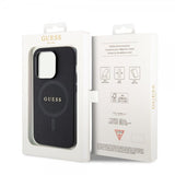 Guess iPhone 15 Pro Deksel Saffiano MagSafe Svart
