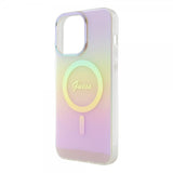 Guess iPhone 15 Pro Deksel Script MagSafe Rosa