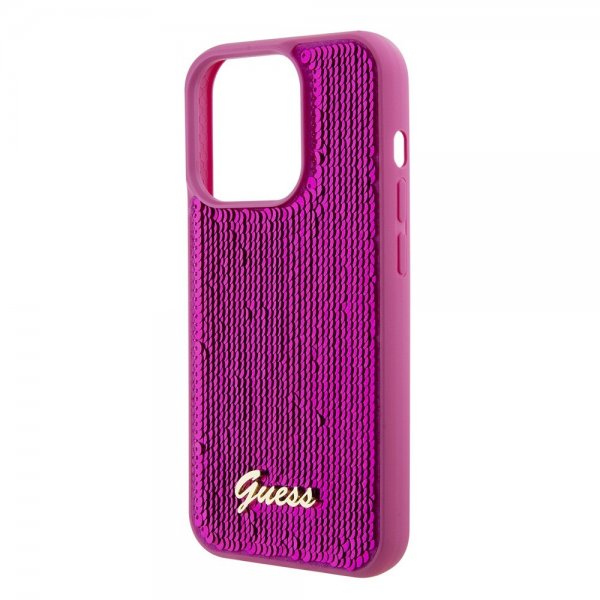 Guess iPhone 15 Pro Deksel Sequin Fuschia