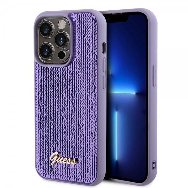 Guess iPhone 15 Pro Deksel Sequin Lilla