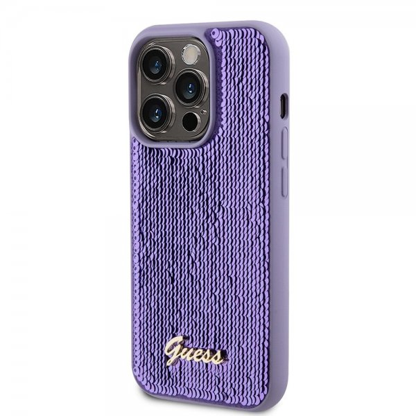 Guess iPhone 15 Pro Deksel Sequin Lilla