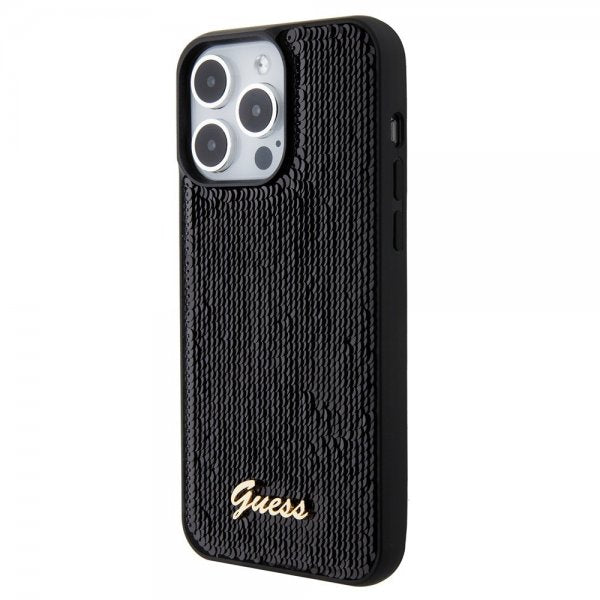 Guess iPhone 15 Pro Deksel Sequin Svart