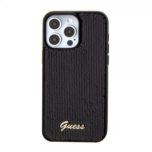 Guess iPhone 15 Pro Deksel Sequin Svart