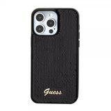 Guess iPhone 15 Pro Deksel Sequin Svart