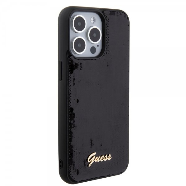 Guess iPhone 15 Pro Deksel Sequin Svart