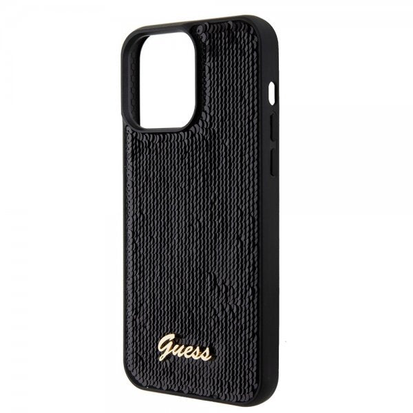 Guess iPhone 15 Pro Deksel Sequin Svart