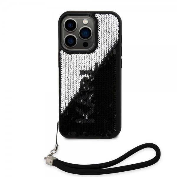 Karl Lagerfeld iPhone 15 Pro Deksel Sequin Svart