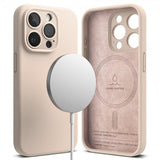 Ringke iPhone 15 Pro Deksel Silicone Magnetic Pink Sand