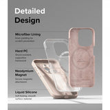 Ringke iPhone 15 Pro Deksel Silicone Magnetic Pink Sand