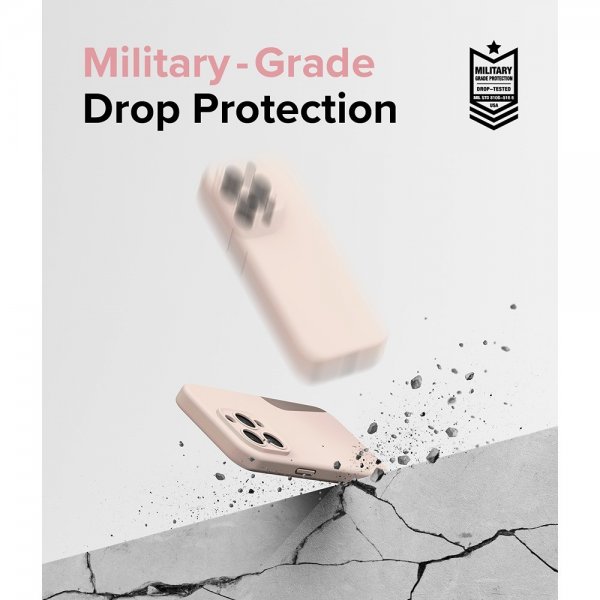 Ringke iPhone 15 Pro Deksel Silicone Magnetic Pink Sand