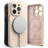 Ringke iPhone 15 Pro Deksel Silicone Magnetic Pink Sand