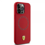 Ferrari iPhone 15 Pro Deksel Silicone MagSafe Rød