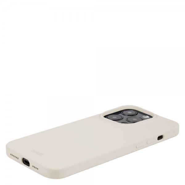 holdit iPhone 15 Pro Deksel Silikon Light Beige