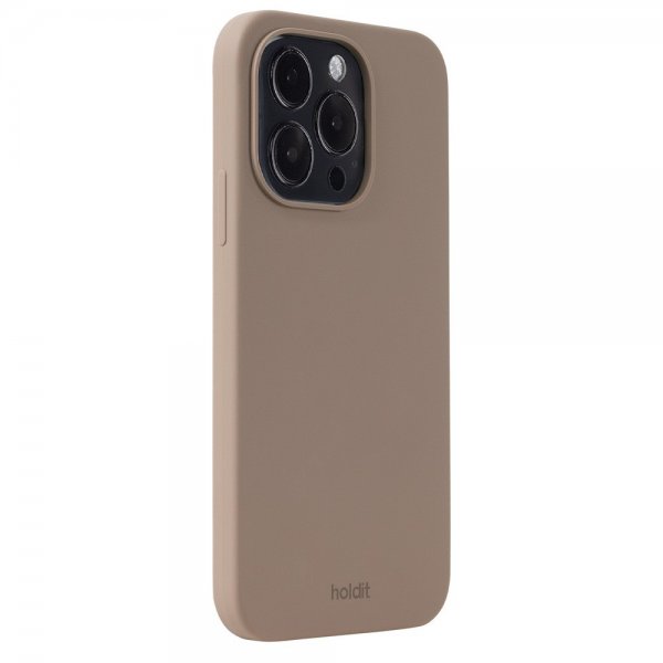 holdit iPhone 15 Pro Deksel Silikon Mocha Brown