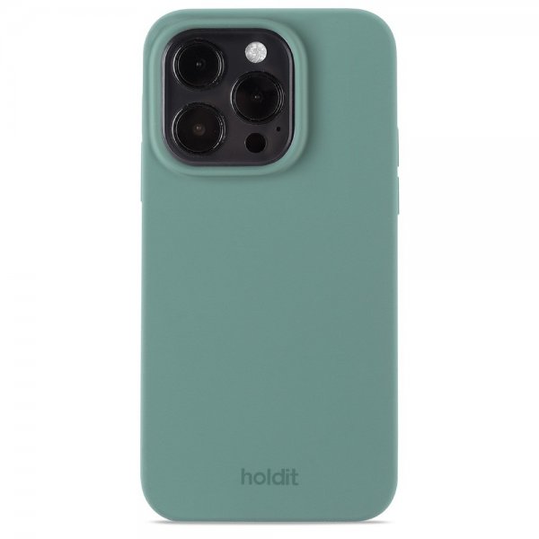 holdit iPhone 15 Pro Deksel Silikon Moss Green