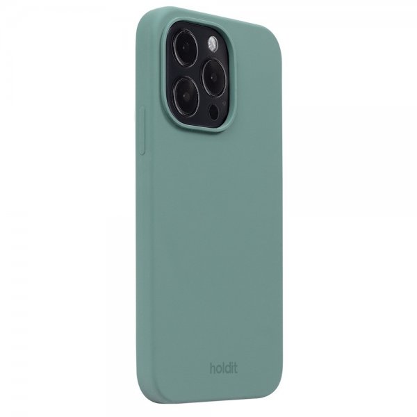 holdit iPhone 15 Pro Deksel Silikon Moss Green