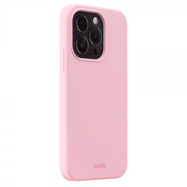 holdit iPhone 15 Pro Deksel Silikon Rosa