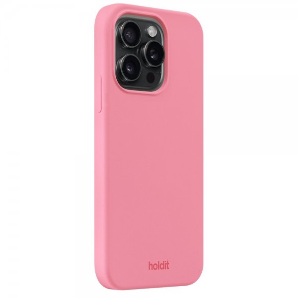 holdit iPhone 15 Pro Deksel Silikon Rouge Pink