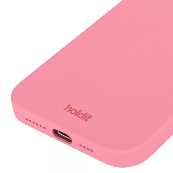 holdit iPhone 15 Pro Deksel Silikon Rouge Pink