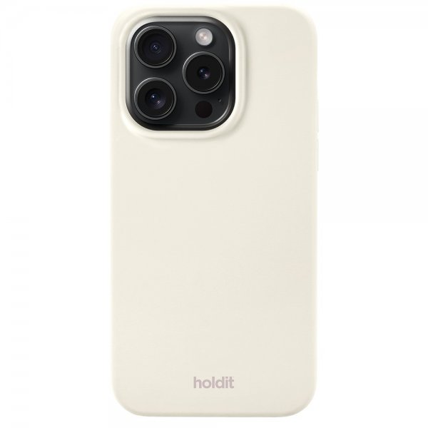 holdit iPhone 15 Pro Deksel Silikon Soft Linen