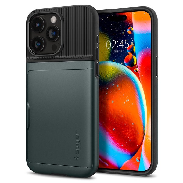 Spigen iPhone 15 Pro Deksel Slim Armor CS Abyss Green