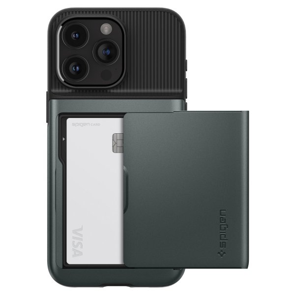Spigen iPhone 15 Pro Deksel Slim Armor CS Abyss Green