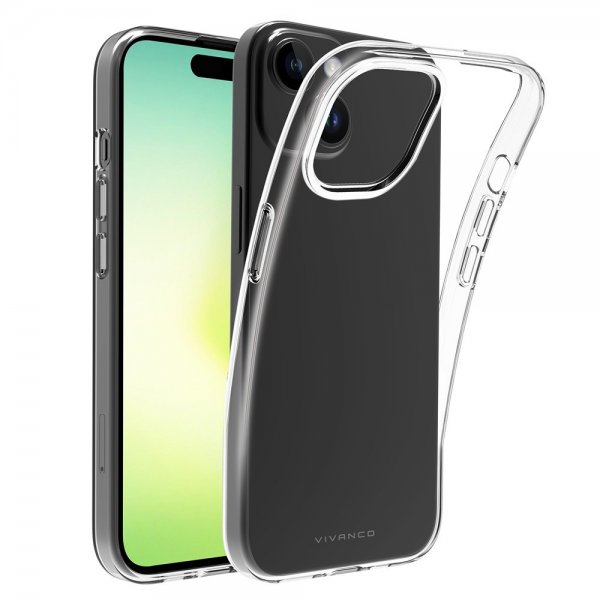 Vivanco iPhone 15 Pro Deksel Slim TPU Transparent