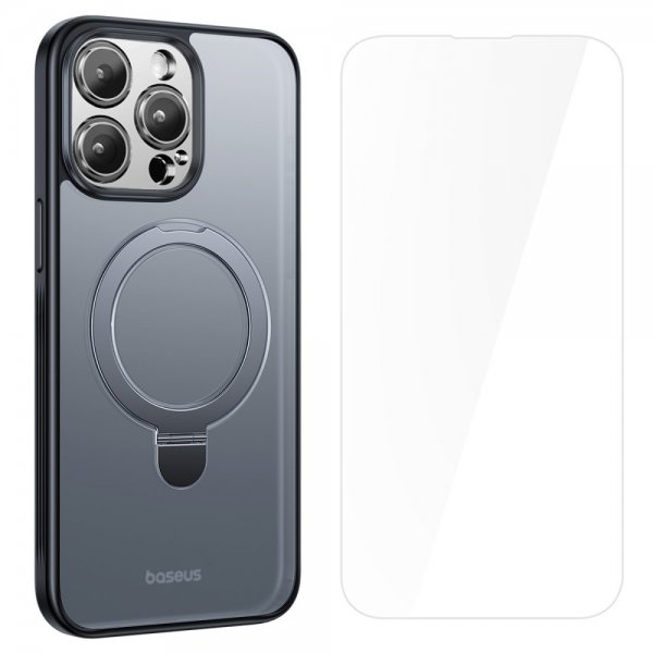 Baseus iPhone 15 Pro Deksel Smart Ring Series MagSafe Svart