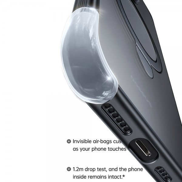 Baseus iPhone 15 Pro Deksel Smart Ring Series MagSafe Svart