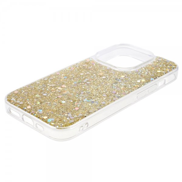 Nordic Covers iPhone 15 Pro Deksel Sparkle Series Citrine Gold