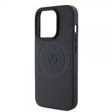 Mercedes Benz iPhone 15 Pro Deksel Star Pattern MagSafe Svart