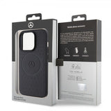 Mercedes Benz iPhone 15 Pro Deksel Star Pattern MagSafe Svart