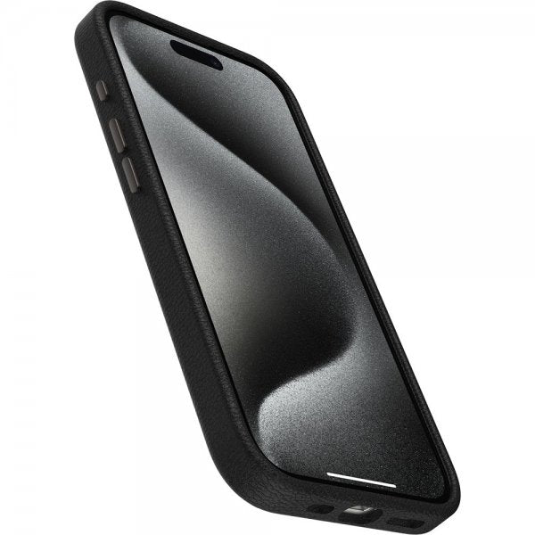 Otterbox iPhone 15 Pro Deksel Symmetry Cactus Leather MagSafe Noir Ash