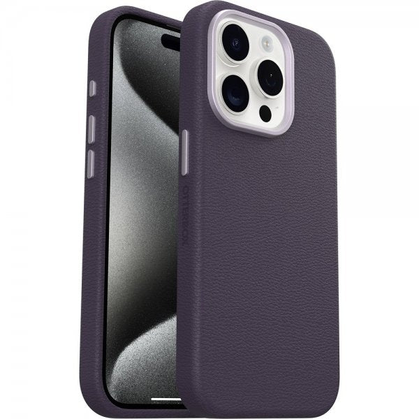 Otterbox iPhone 15 Pro Deksel Symmetry Cactus Leather MagSafe Plum Luxe