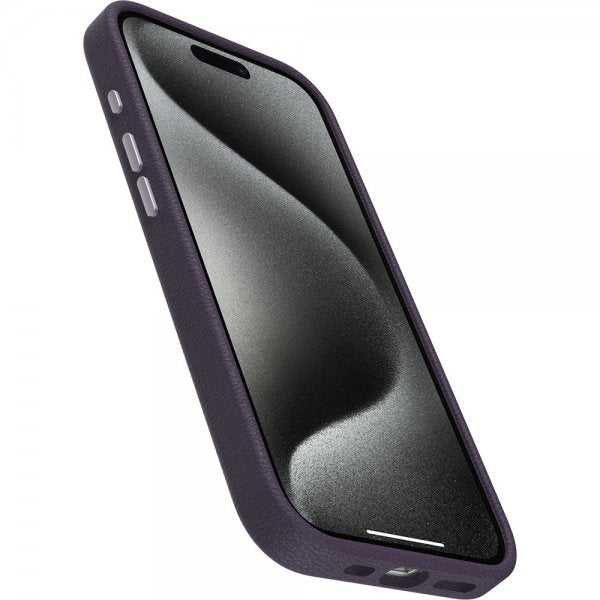 Otterbox iPhone 15 Pro Deksel Symmetry Cactus Leather MagSafe Plum Luxe
