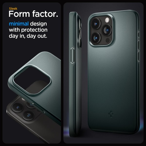 Spigen iPhone 15 Pro Deksel Thin Fit Abyss Green