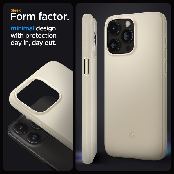Spigen iPhone 15 Pro Deksel Thin Fit Mute Beige