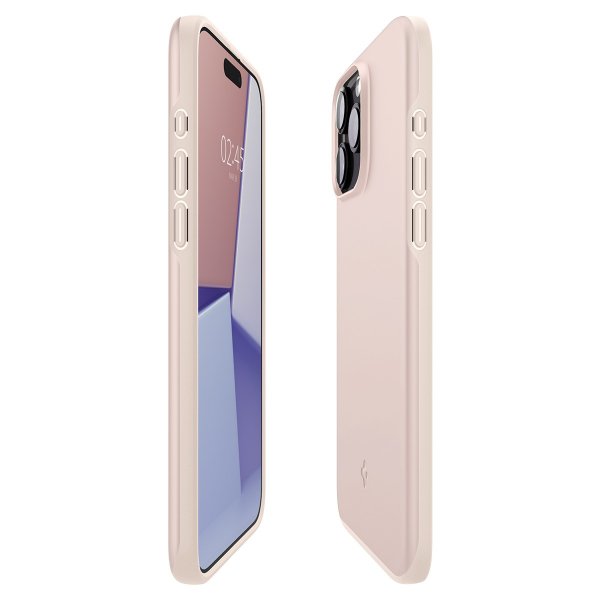 Spigen iPhone 15 Pro Deksel Thin Fit Pink Sand
