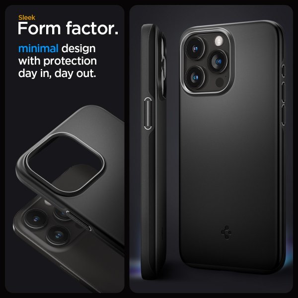 Spigen iPhone 15 Pro Deksel Thin Fit Svart