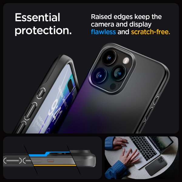 Spigen iPhone 15 Pro Deksel Thin Fit Svart