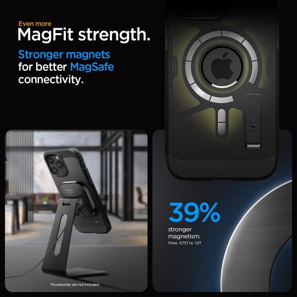 Spigen iPhone 15 Pro Deksel Tough Armor MagFit Svart