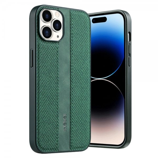 X-Level iPhone 15 Pro Deksel Stofftekstur Grønn
