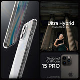 Spigen iPhone 15 Pro Deksel Ultra Hybrid Frost Clear