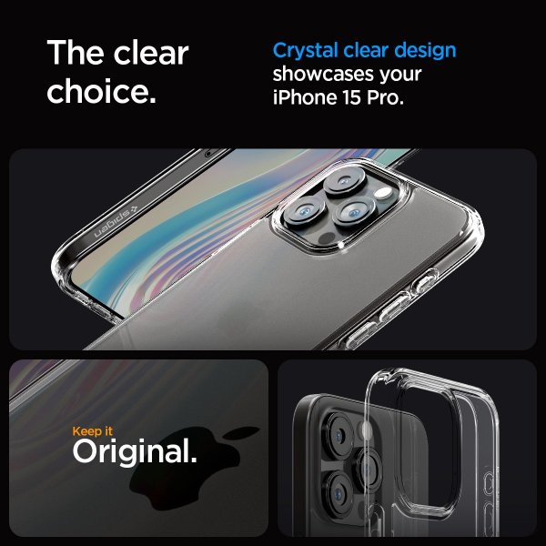 Spigen iPhone 15 Pro Deksel Ultra Hybrid Frost Clear