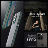 Spigen iPhone 15 Pro Deksel Ultra Hybrid Frost Green