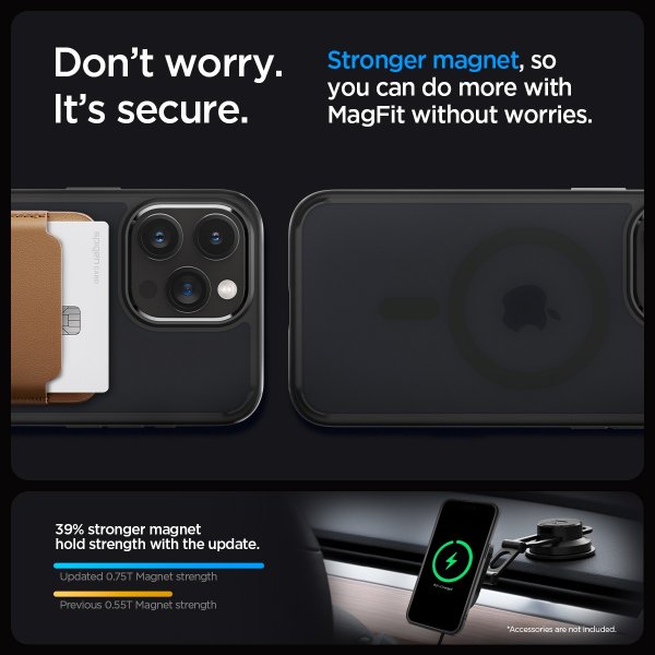 Spigen iPhone 15 Pro Deksel Ultra Hybrid MagFit Frost Black