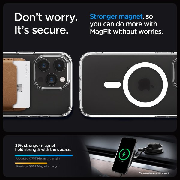Spigen iPhone 15 Pro Deksel Ultra Hybrid MagFit Frost Clear