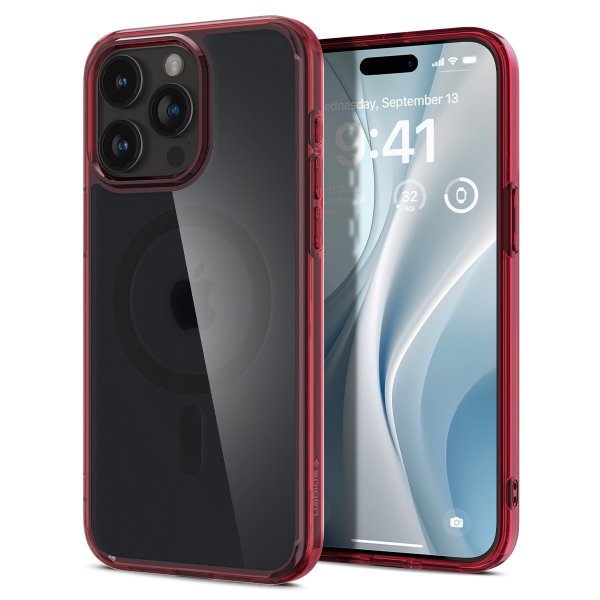 Spigen iPhone 15 Pro Deksel Ultra Hybrid MagFit Frost Deep Red