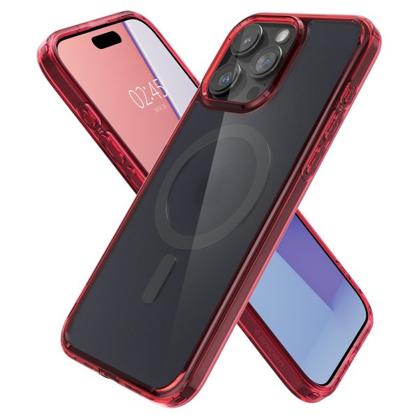 Spigen iPhone 15 Pro Deksel Ultra Hybrid MagFit Frost Deep Red