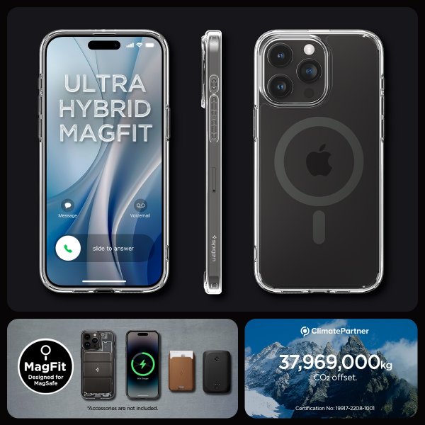 Spigen iPhone 15 Pro Deksel Ultra Hybrid MagFit Graphite